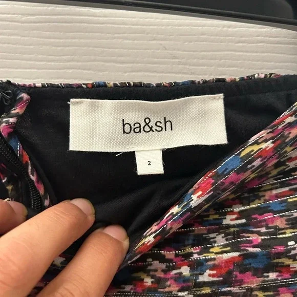 BA&SH Dina belted printed metallic chiffon mini skirt 2 - Picture 7 of 8